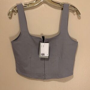 Divided Gray Crop Top